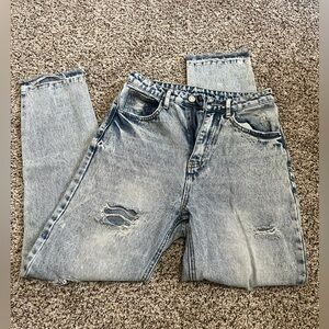 SHEIN Light Blue Washed Denim Jeans